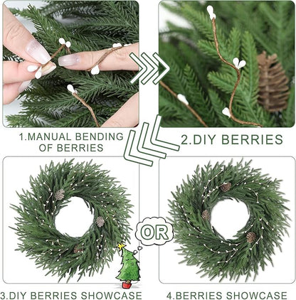 26 Inch Christmas Wreath, Christmas Wreaths for Front Door, Pine Wreath with Pine Cones Berries for Indoor Outdoor Wall Mantle Door Decor
