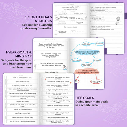 Legend Planner PRO – Deluxe Weekly & Monthly Life Planner to Increase Productivity and Hit Your Goals. Time Management Organizer Notebook – Undated – 7 x 10" Hardcover + Stickers – Dark Purple