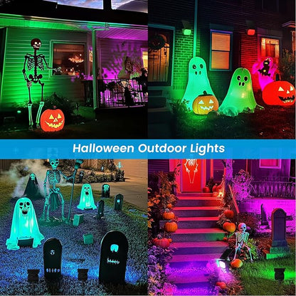 VOLISUN Solar Landscape Spotlights Adjustable Outdoor, Uplights Solar Waterproof IP67, Spot Lights Solar Powered for House,Tree,27 LED with 6 Colors Changing(12 Pack- RGB)