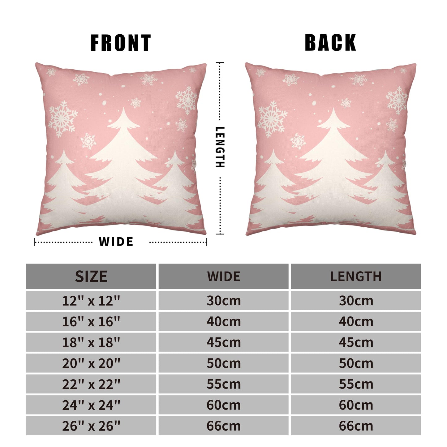 Kwlegh Pink Snowman Pillow Covers 18x18 Christmas Tree with Snowflakes Throw Pillow Covers Pillow Case Winter Holiday Cushion Case for Living Room Couch Bedroom Set of 2