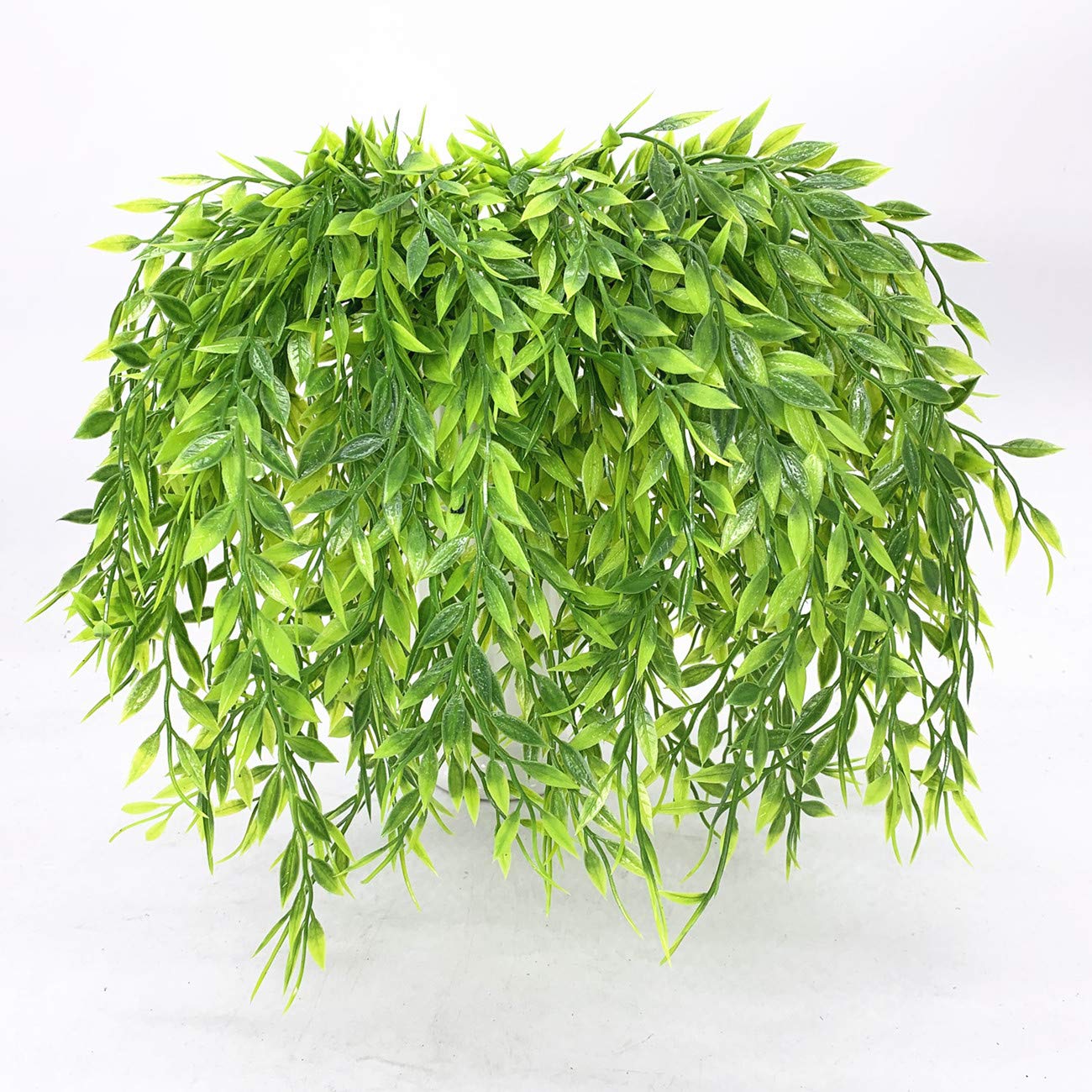 PASYOU Artificial Willow, Plastic Plants Greenery Leaves Fake Hanging Vine Faux Ivy for Home Indoor Outdoor Garden Door Wall DIY Basket Planter Filler Wedding Party Decoration UV Resistant - 4 Pack