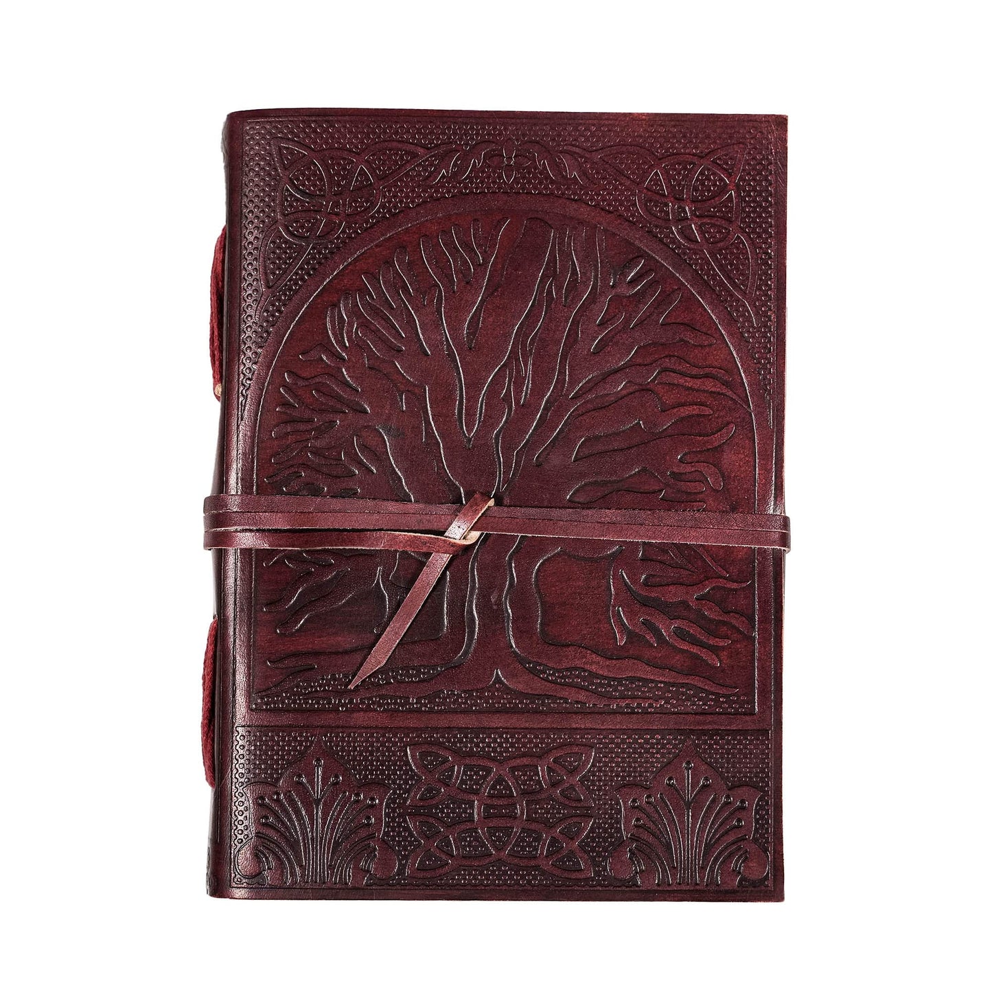 Lord of Battles Handcrafted Genuine Leather Tree of Life Journal with Leather Cord