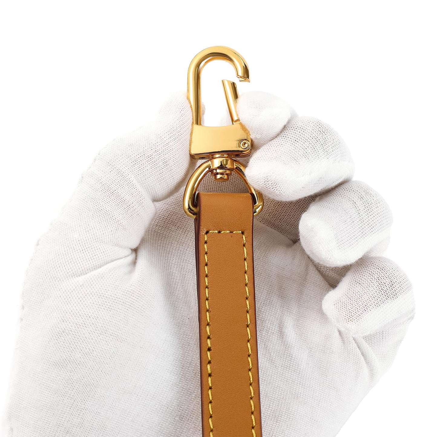 BEUDW Vachetta Leather Adjustable Crossbody Strap for Leather Shoulder Strap Belt Replacement Suitable for L V Handbags (width: 0.6in-Apricot Yellow)