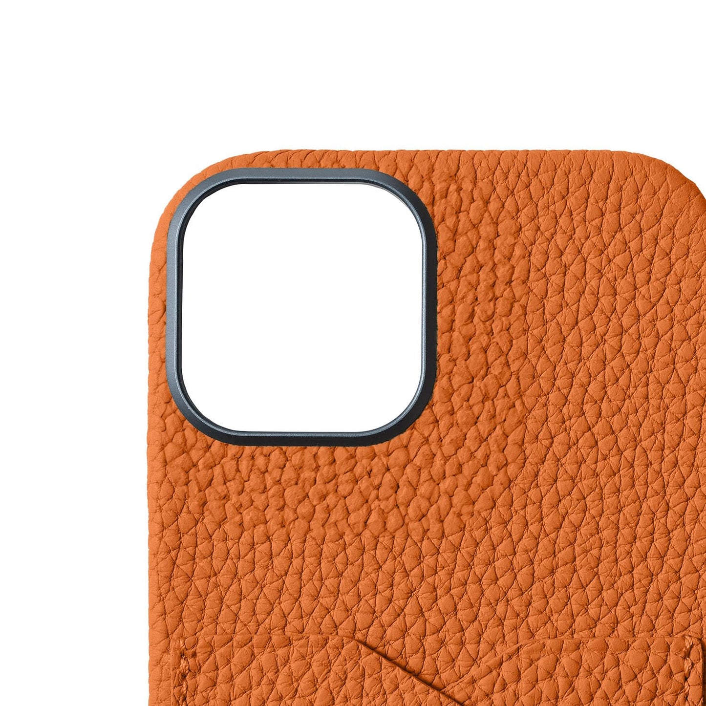 BONAVENTURA (for iPhone 17 Shrink Leather Back Cover Case [Orange], Made with Premium European Genuine Leather,Gift BPCT17-OR