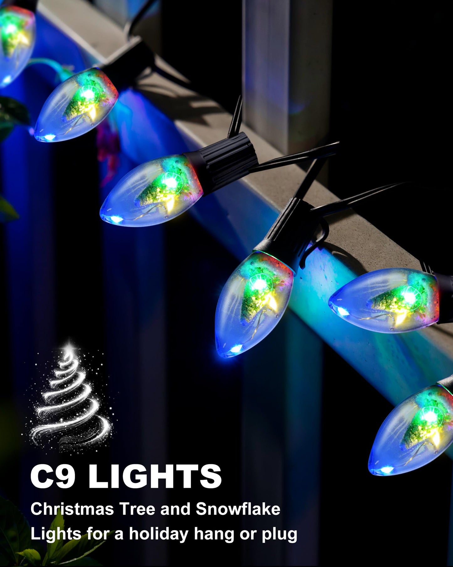 Christmas Pathway String Lights Outdoor- LED 24.5ft Christmas Path Marker Light with 20 C9 Christmas Tree Light Bulbs Decor, Connectable Waterproof Walkway Lights with Stakes for Xmas Lawn Yard Garden