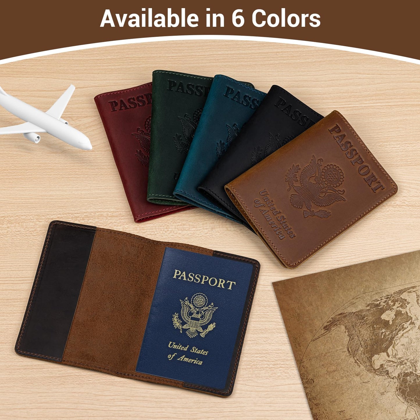 BIAOTIE Premium Leather Passport Holder Covers, Rfid Travel Wallet Passport Document Holder, Travel Essentials Wallet Cover Case for Men and Women (Black)