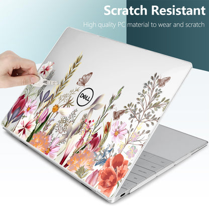 Batianda Case for 2024 Dell XPS 13 Laptop Copilot+ PC 13.4" Display Model Number 9345/9350, Lovely Ultra-Slim Lightweight Scratch-Resistant Hard Cover with Professional Protection, Flower Field