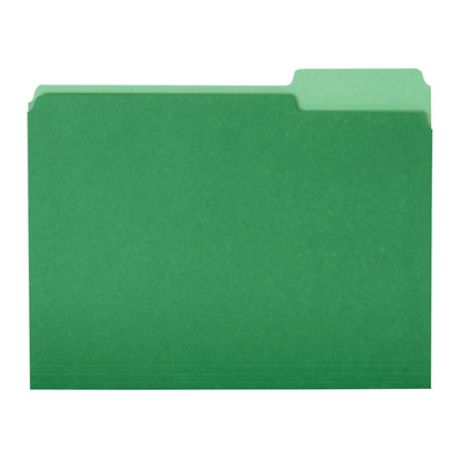 Amazon Basics File Folders for Organization, Letter Size, 1/3 Cut Tab, Bright Green, 36-Pack