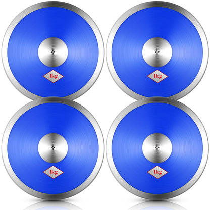 VercanMonth 4 Pcs Sports Training Discus Boys Girls Discus Track and Field Discuses Training Equipment for High School and College Throwers Practice and Competition(Blue)
