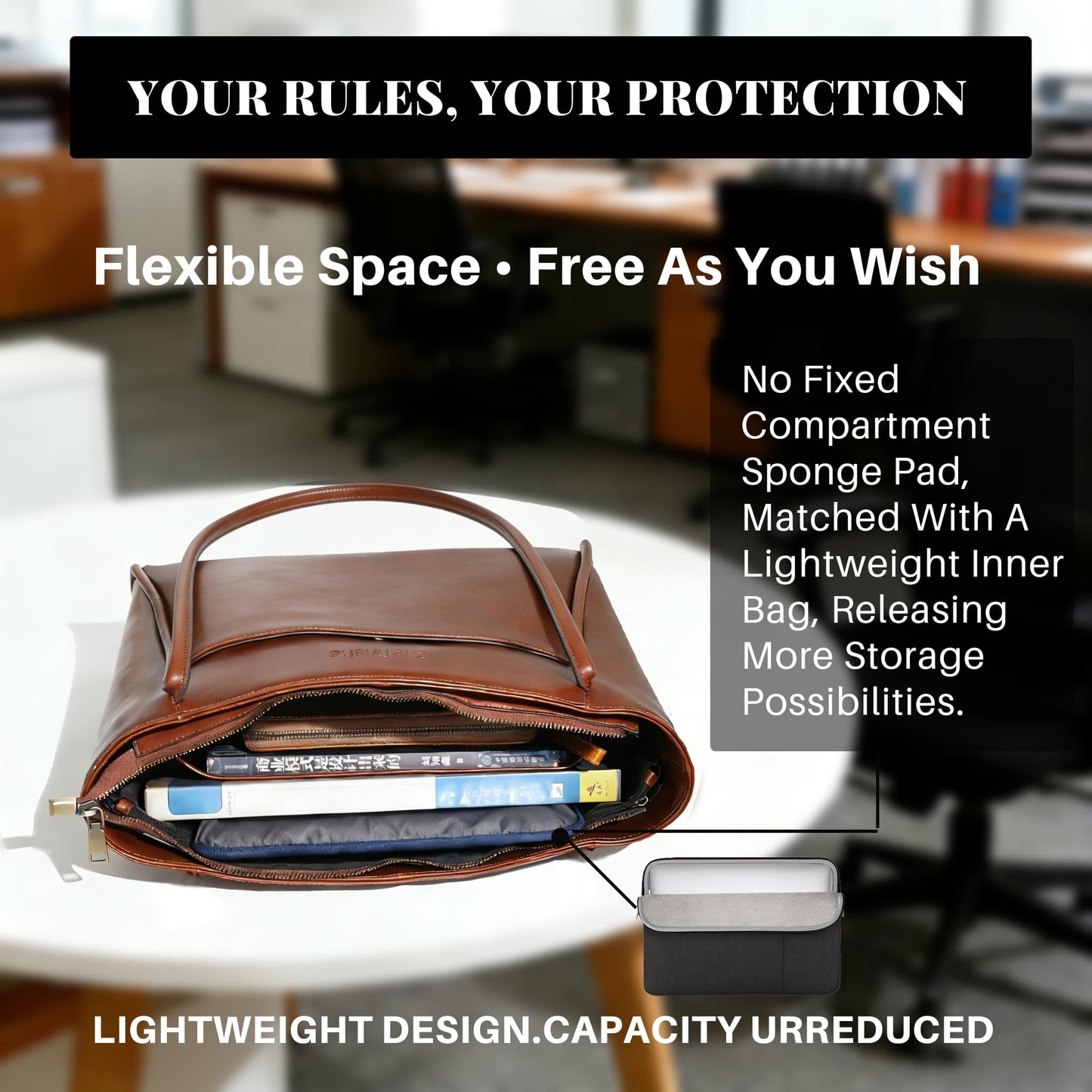 Professional Genuine Leather Laptop Tote Bag for Women Fits 13.3" Computer- Work Travel Business Teacher Bags Designer Structured Briefcase Shoulder Handbag for Office Commuter College Educators
