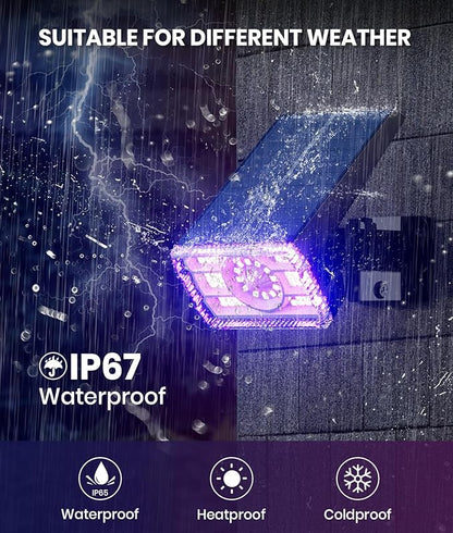 Solar Spotlights Focus Lights Outdoor Waterproof IP65,Multicolor,RGB,4 Pack,6 Color,2 Lighting Modes,105°Adjustable 58 LED Spot Lights Solar Prowered Flood Light for Yard/Landscape/Garden/House