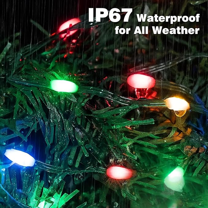 Christmas Lights 800 LED 264 FT, IP67 Waterproof Christmastree Lights with 8 Modes, Remote Control 3 Timers & Memory Function Xmas Decorations for House and Holiday (Multicolor)