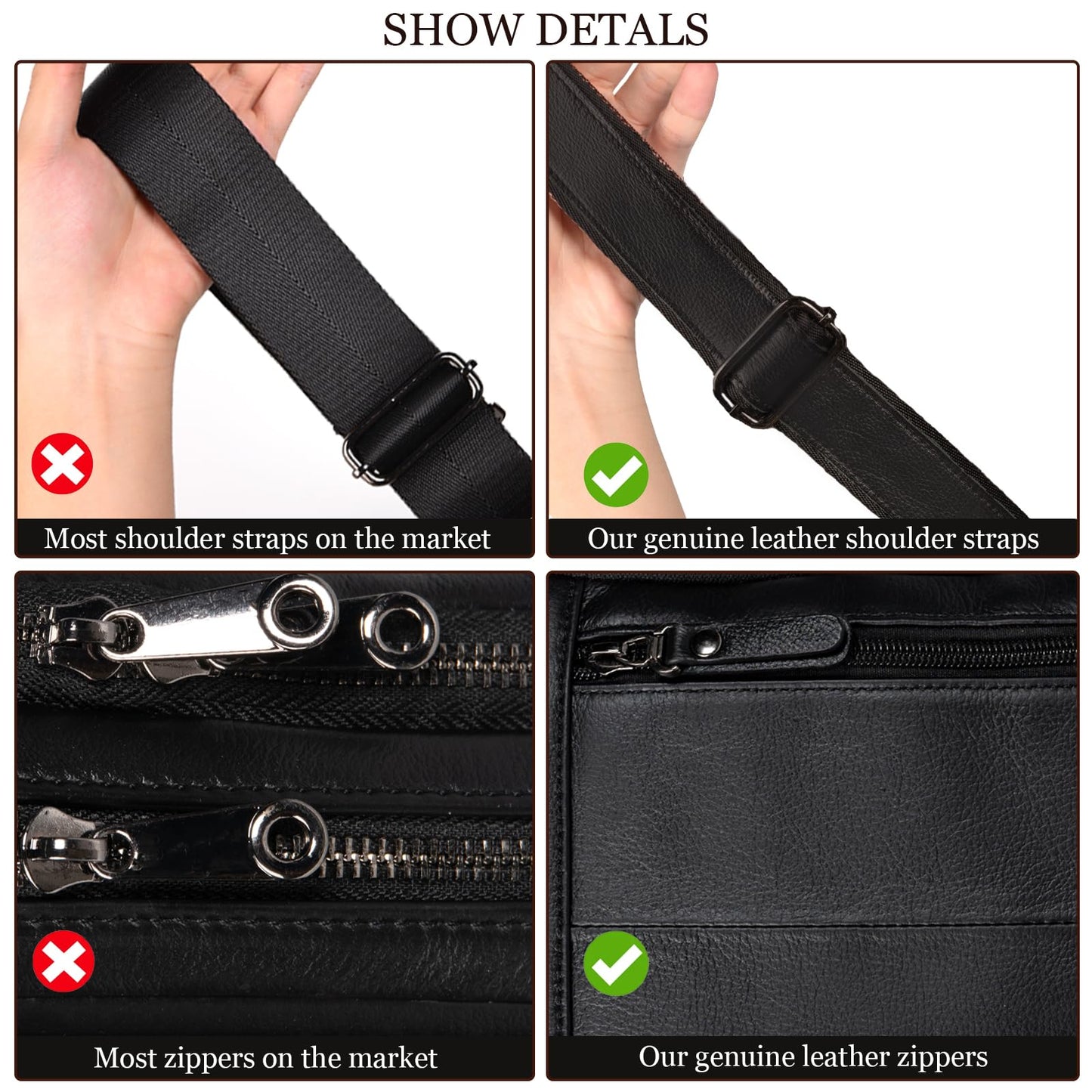 Ariscobull Leather Messenger Bag for Men, Small Leather Sling Shoulder Bag Messenger Pack for Men, Man Purse