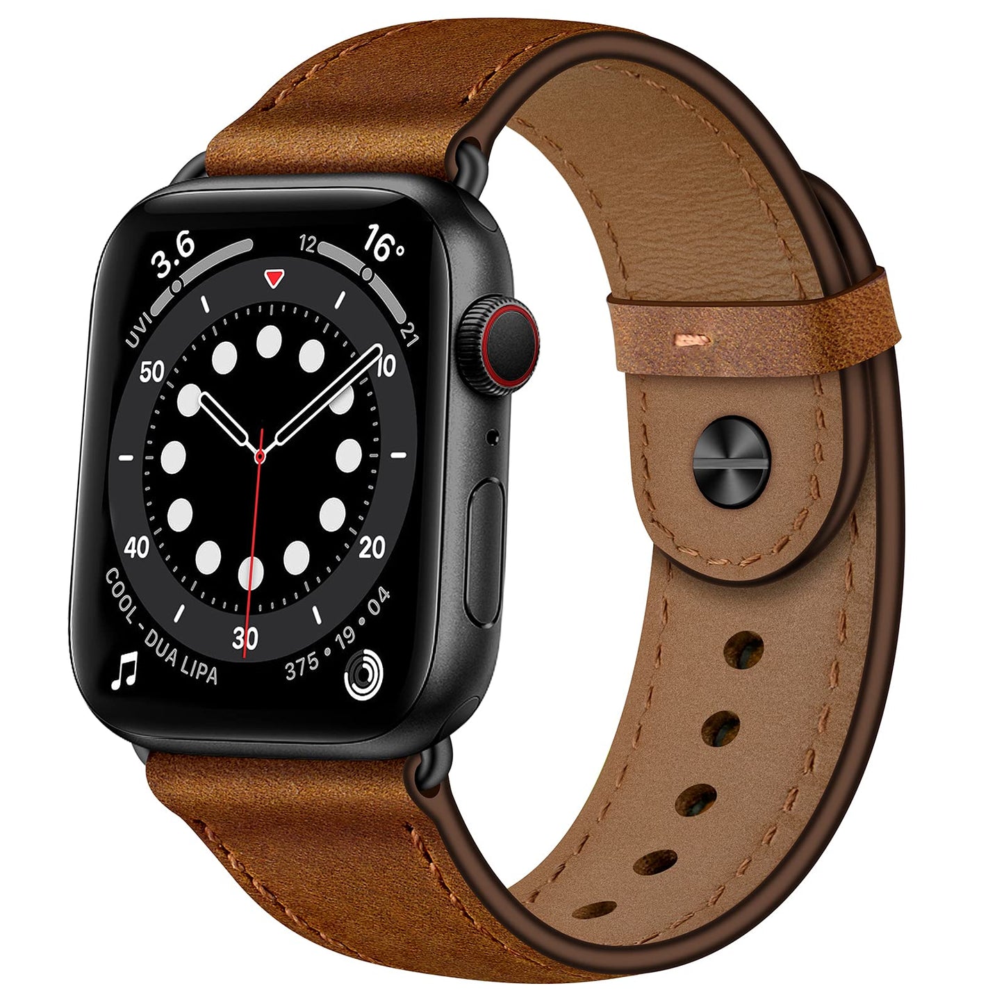 OUHENG Leather Bands Compatible with Apple Watch Band 42mm/41mm/40mm/38mm, Genuine Leather Replacement Strap for iWatch SE3 SE2 SE Series 11 10 9 8 7 6 5 4 3 2 1 (Retro Brown/Black)