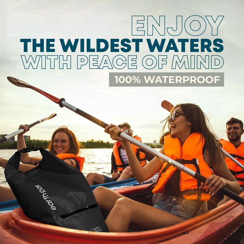 Earth Pak Waterproof Dry Bag with Zippered Pocket - Waterproof Dry Bag Backpack Keeps Gear Dry for Boating, Camping, Fishing, Beach Drybag, Kayak Accessories - Dry Bags Waterproof with Phone Case 20L