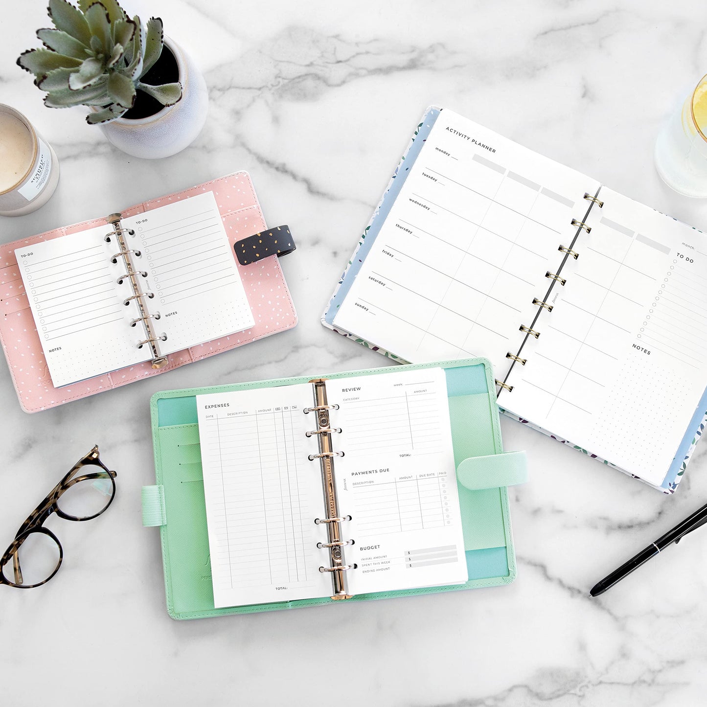 Filofax Lifestyle Refill, Personal Size, Organizer Refill, White Paper, Expense Tracker, 56 Sheets (B132850)