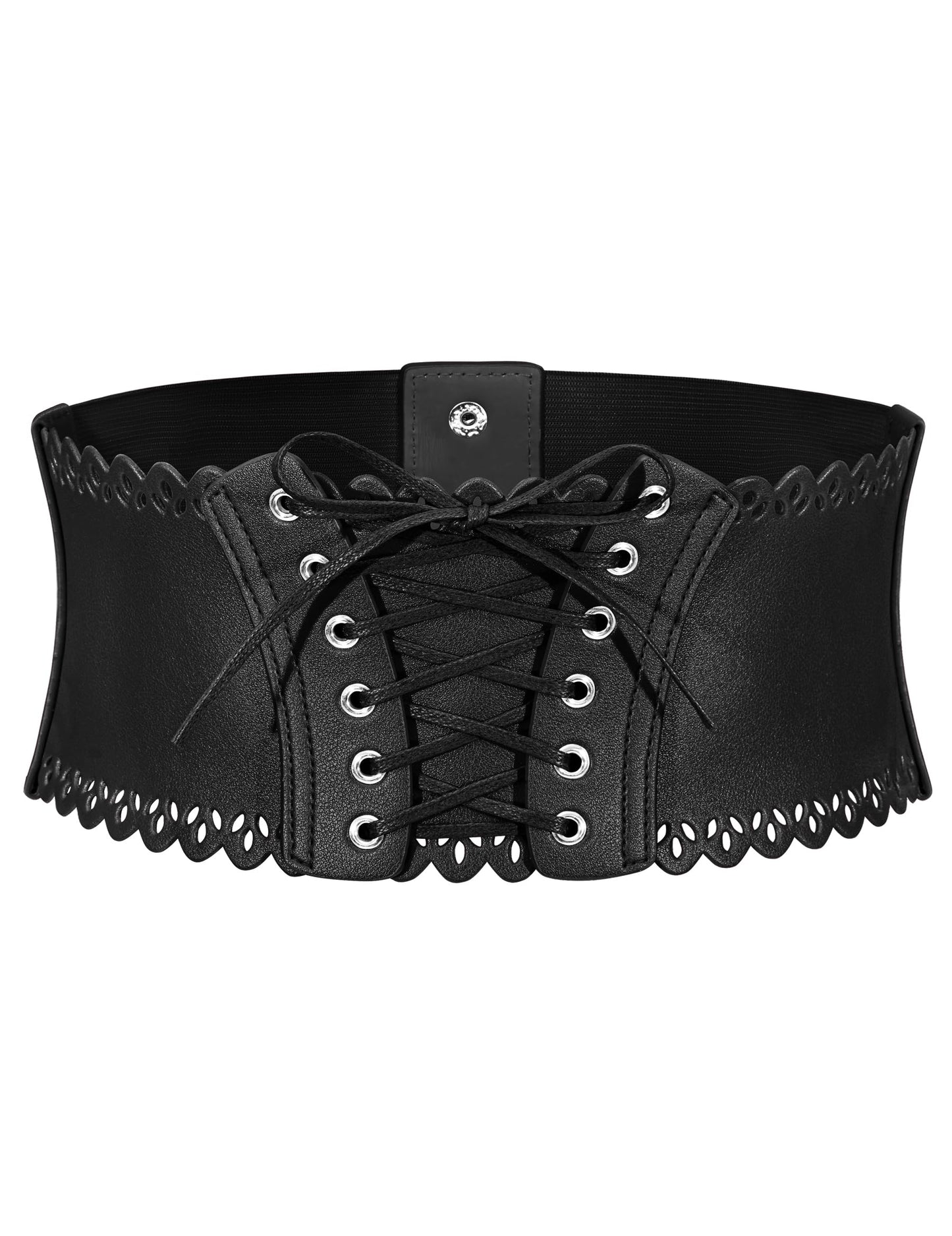 Wedtrend Women's Belts Waist Belt for Dress Wide Elastic Belts for Women Black Leather Corset Renaissance Black Corset Top WTBT005 Black L