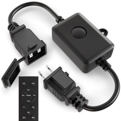 Larkvue 120W Outdoor Dimmer for String Lights with Remote, 4 Brightness, 3 Modes, Timer & Memory Function, Waterproof Plug Switch for S14/ST38/G40