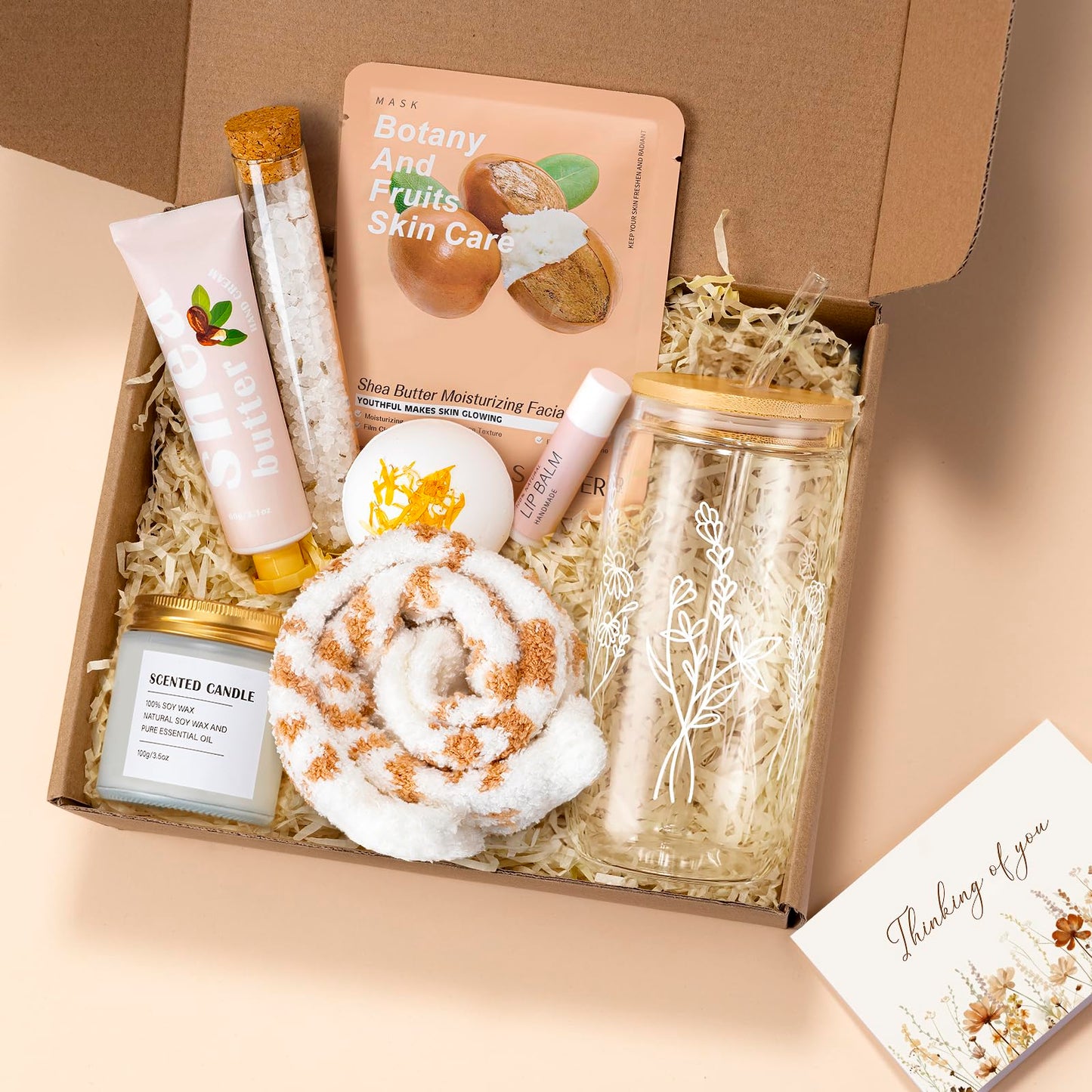 Self Care Gifts for Women Spa Gifts for Women Get Well Soon Gift Care Package, Christmas Mothers Day Relaxing Spa Gift Baskets, Feel Better Inspirational Thinking of You Box for Mom Her Sister Friends