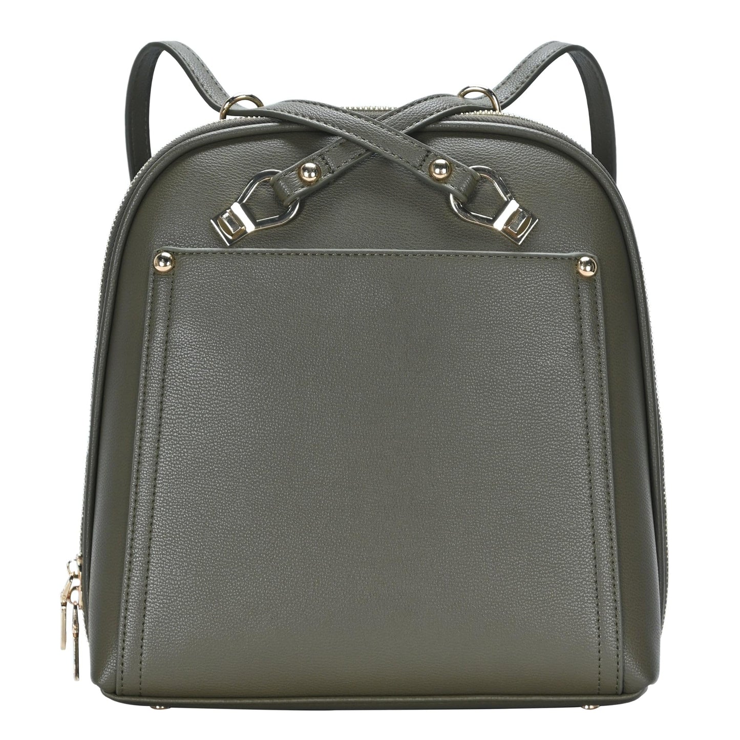 MMS Brands Miztique Daisy Convertible Backpack Purse for Women | Vegan Leather Shoulder Strap Bag or Convertible Backpack | (Olive)