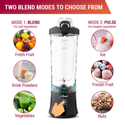 Asani Portable Mini Blender for Shakes and Smoothies, USB Rechargeable, Pink