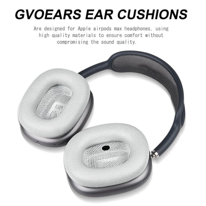 Premium Replacement Ear Cushions for Apple AirPods Max Headphone, Protein Leather Memory Foam Earpads (Leather-White)