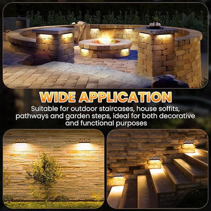 ZZXX 8 Inch 5W LED Hardscape Lighting 2700K Retaining Wall Lights 12-24V Low Voltage Step Light with Photocell Sensor IP68 Waterproof Paver Lights Outdoor for Deck Fence Patio Walls Stairs,8 Pack