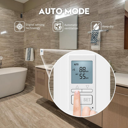 Ortis New 2024! Humidity Sensor Switch, in-Wall Bathroom Fan Automated Control Switch, Separate Sensor for Better Moisture Detection, 328ft Range, 110/220V, Keep Your Room Dry