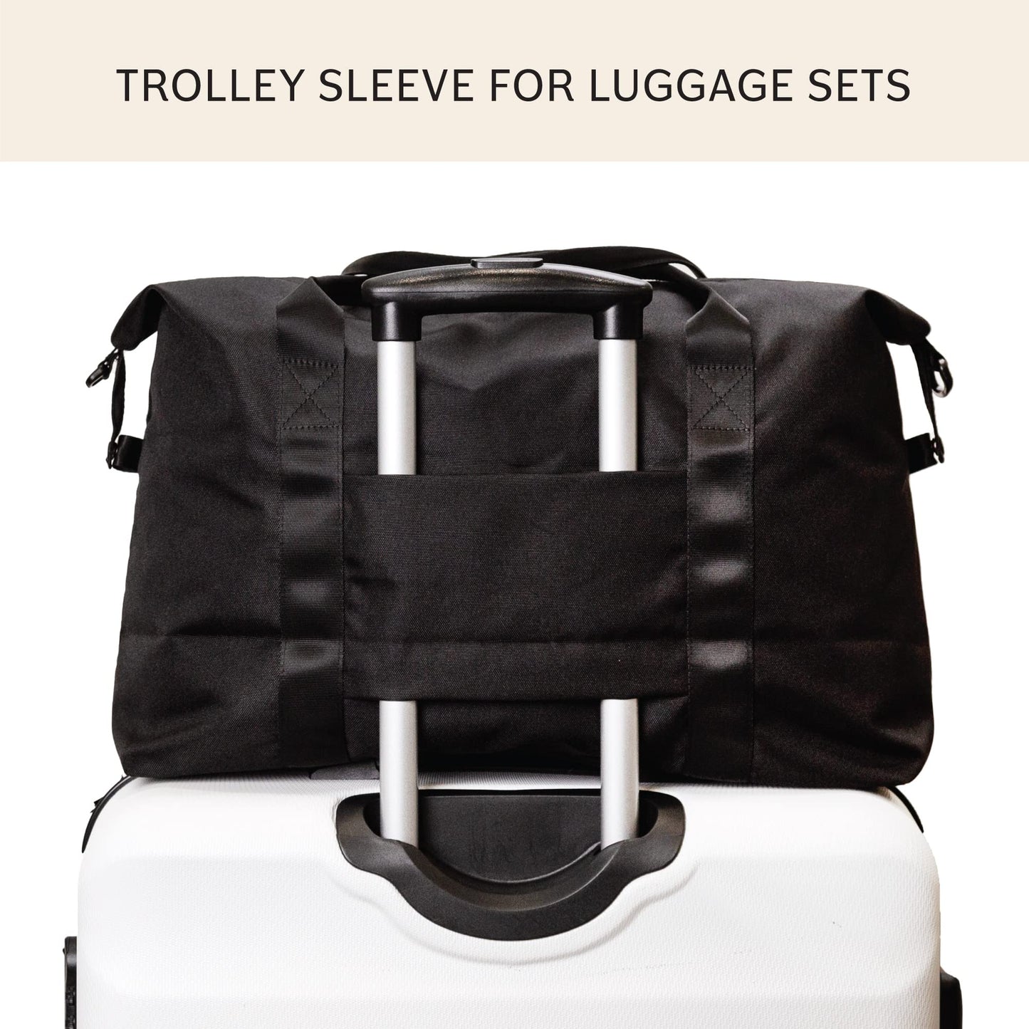 Jadyn Lola Travel Bag, Weekender/Overnight Duffel, Gym Tote Bag for Women, Men (Black)