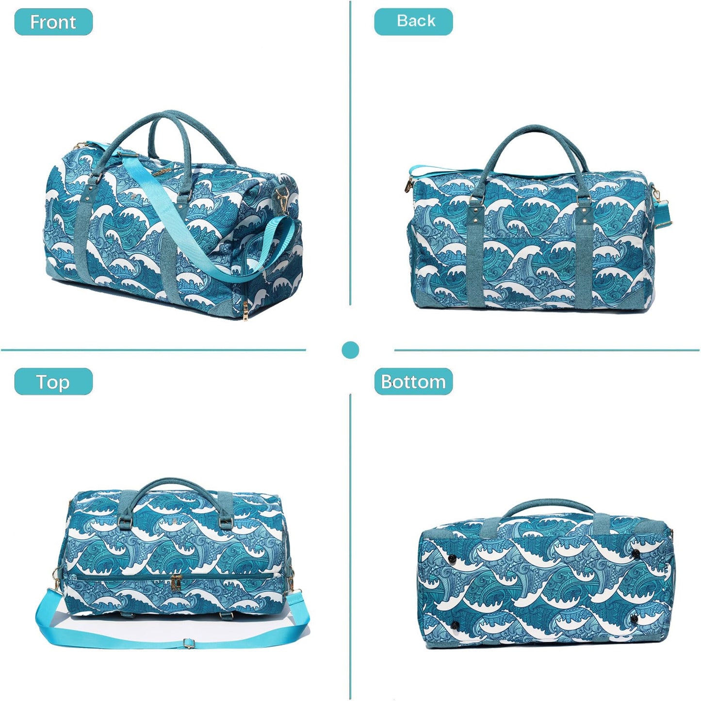 Travel Duffle Bag, Weekender Bag for Women with Shoe Compartment, Carry on Overnight Bag Gym Duffel Bag, Mommy Hospital Bags