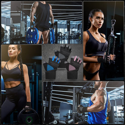 COFIT Breathable Workout Gloves, Antislip Weight Lifting Gym Gloves for Men Women with Wrist Wrap Support, Superior Grip & Palm Protection for Weightlifting, Fitness, Exercise, Training - Black L