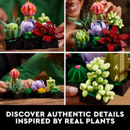 LEGO Botanicals Succulents - Artificial Indoor Plant Building Set for Home, Kitchen, Desk Decor Adults Ages 18+ - Gift for Birthdays - 10309
