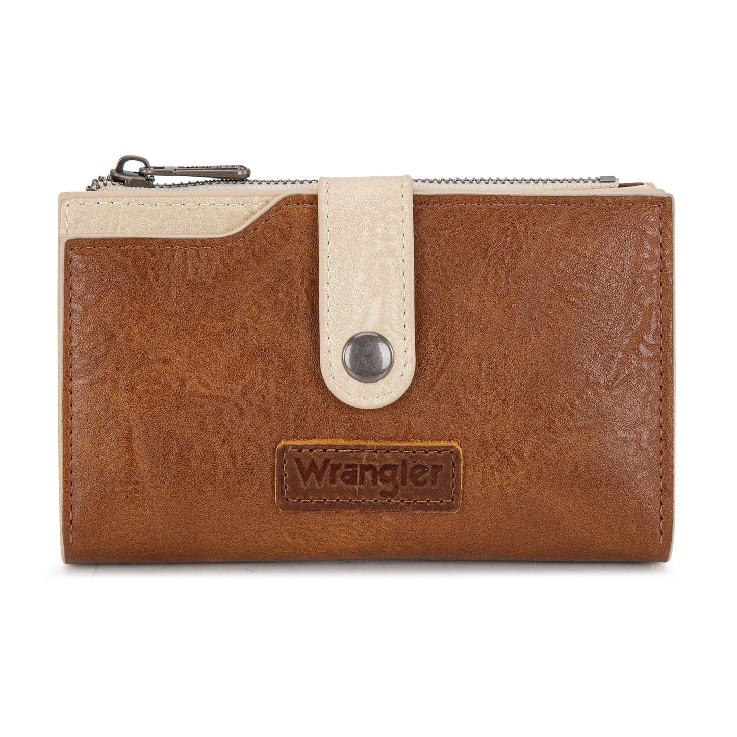 Wrangler Brown Wallets for Women Small Trifold Wallets, Card Cases & Money Organizers Large Capacity Credit Card Cash Wallet Ladies Female Clutch Travel Wallets with ID Window WG119-W0021BR