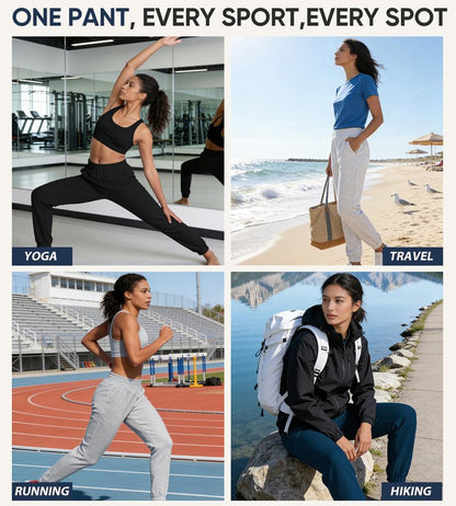 MERIDIANA Sweatpants Women Joggers Scuba-Inspired 4-Way Stretch Air Layer Lightweight High Waisted Tummy Control Yoga Athletic Pants
