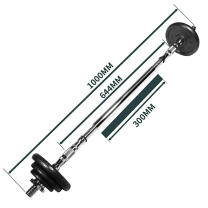 PROIRON 44Lbs Cast Iron Adjustable Dumbbell Set Hand Weight with Solid Dumbbell Handles Changed into Barbell Handily Great for Bodybuilding Fitness Weight Lifting Training Home Gym