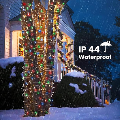 Color Changing Christmas Lights, 75ft 200 LED White & Multicolor Christmas String Lights with Remote, 11 Modes Fairy Twinkle Light Waterproof for Party Garden Wedings Holiday Xmas Tree Decorations