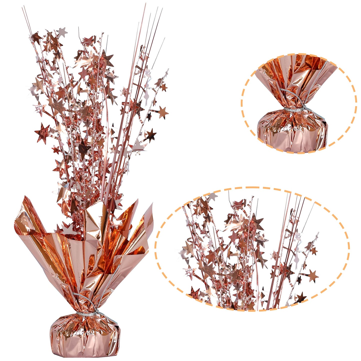 Gyufise 6 Pack Metallic Foil Spray Centerpiece Star Table Decoration Burst Table Centerpieces Table Decor for Birthday Wedding Anniversary Graduation Holiday Party Supplies Rose Gold