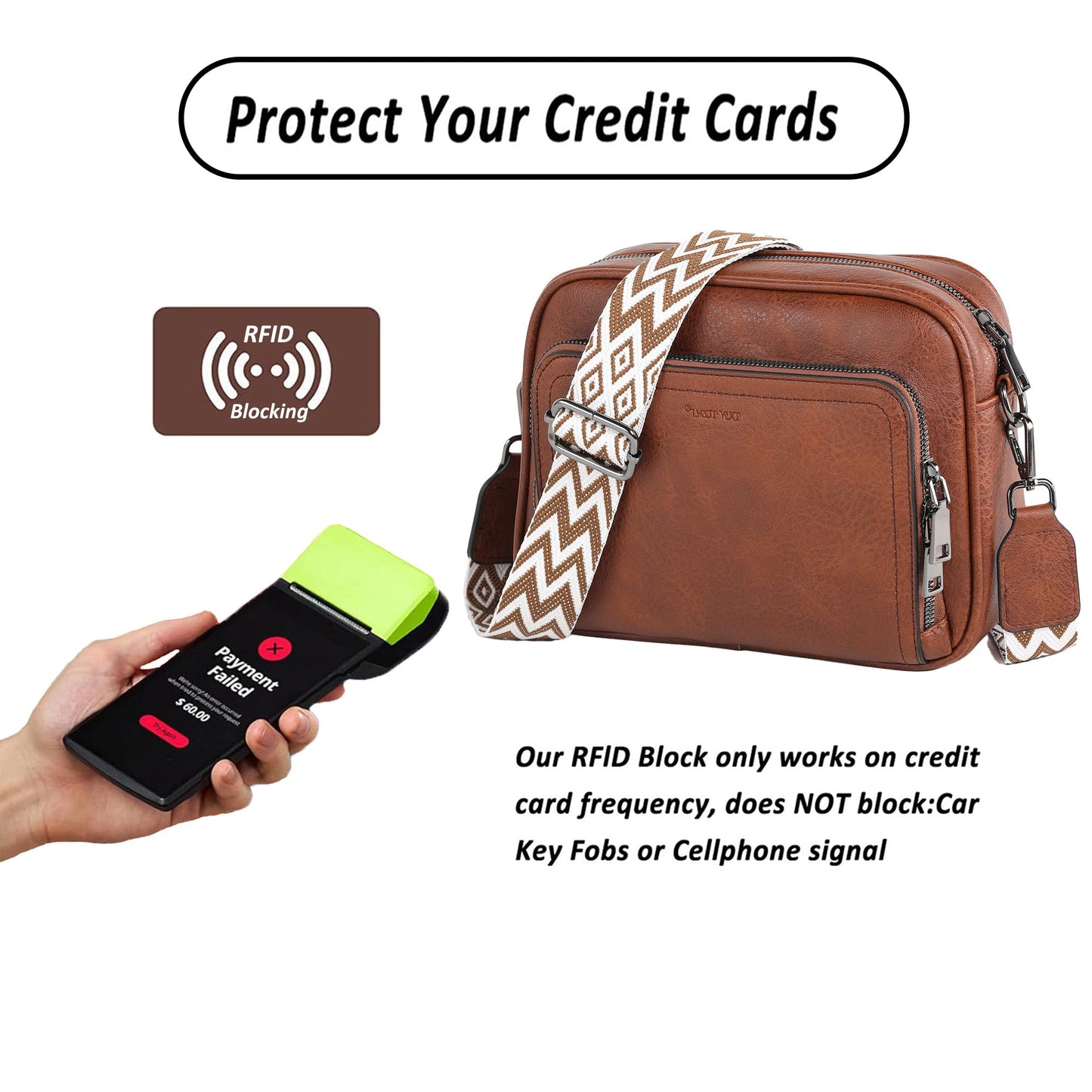 TANTOMI Crossbody Bags for Women Trendy, Shoulder Hobo Anti Theft Bags Cross body Handbags Women's Leather Purses with 8 Card Slots (Brown)