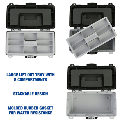 Sheffield 12670 13" Tackle Box, Tool Box, Craft Storage, Fishing Gear and Art Supply Storage Organizer, Gifts for Men, Gifts for Women, Made in USA