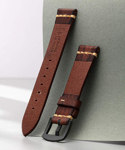 BINLUN Leather Watch Band Rubbing Watch Straps Vegetable Tanned Watch band Handmade Top Grain Watch bands for Men Women(24mm,Light Brown/Black Buckle)