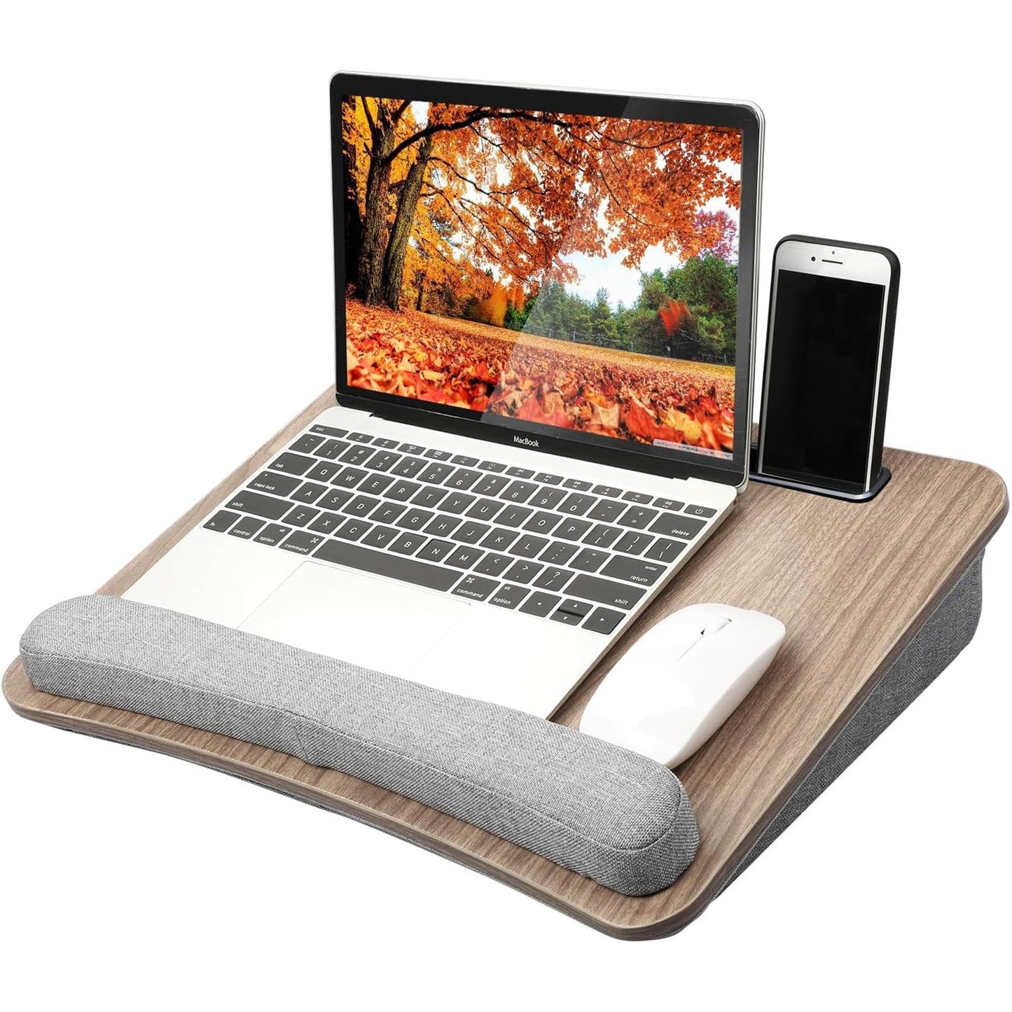 HUANUO Laptop Lap Desk - Portable Lap Desk with Pillow Cushion, Fits up to 15.6 inch Laptop, with Anti-Slip Strip & Storage Function for Home Office Students Use as Computer Laptop Stand, Book Tablet