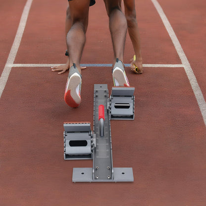 Starting Block, Running Starting Blocks Aluminum Alloy Running Track Blocks Adjustable Multi-Function Lightning Starting Block Sprinter Pedals w/3 Long Nails for Plastic Runway Cinder Track Back