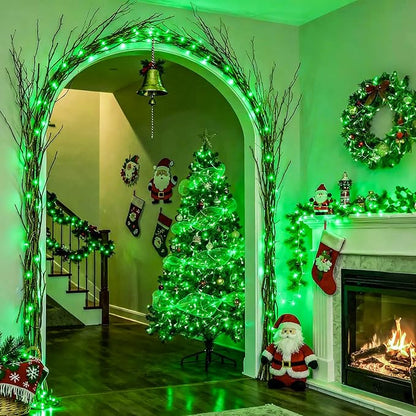 JMEXSUSS 250 LED Green Christmas String Lights Indoor, 91.5ft Connectable Green LED Light Outdoor Waterproof, 8 Modes Christmas Lights Plug in for ST Patricks Day Tree Decoration
