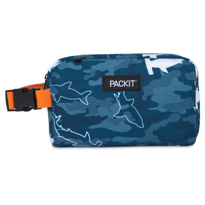 PackIt® Freezable Snack Box, Checked Out, Built with ECOFREEZE Technology, Collapsible, Reusable, Zip Closure with Buckle Handle, Designed For Work Snacks, Fresh Snacks On the Go, Adults, and All Ages