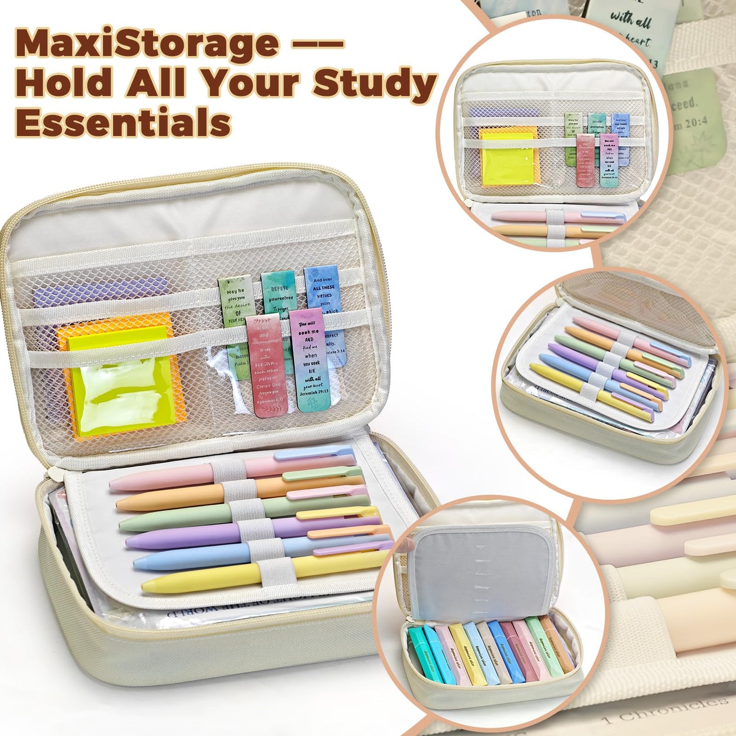 Bible Study Supplies, Bible Journaling Kit for Women, Bibles Highlighters and Pens No Bleed, Notebook Tabs, Christian Gifts for Women Beginner Christian Gifts Bible Study Kit Annotation Kit