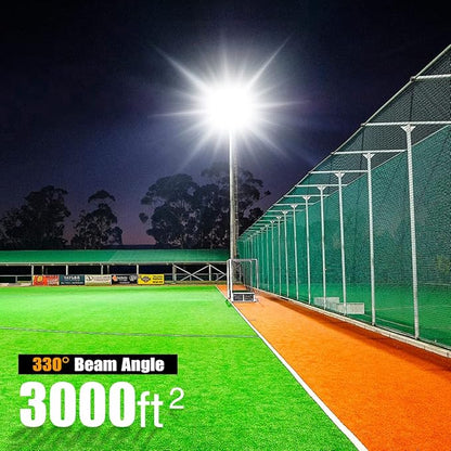 STASUN LED Flood Light Outdoor, 300W 27000lm Outdoor Lighting with 330° Lighting Angle, 5000K, 3 Adjustable Heads, IP66 Waterproof LED Exterior Security Area Lights for Yard, Stadium, Parking Lot