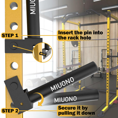MIUONO Weight Plate Holder, Weight Plate Rack Storage for 2X2 Power Rack Attachments with 1” hole, Extended Version Hang More 2" Weight Plates (1 Pair)