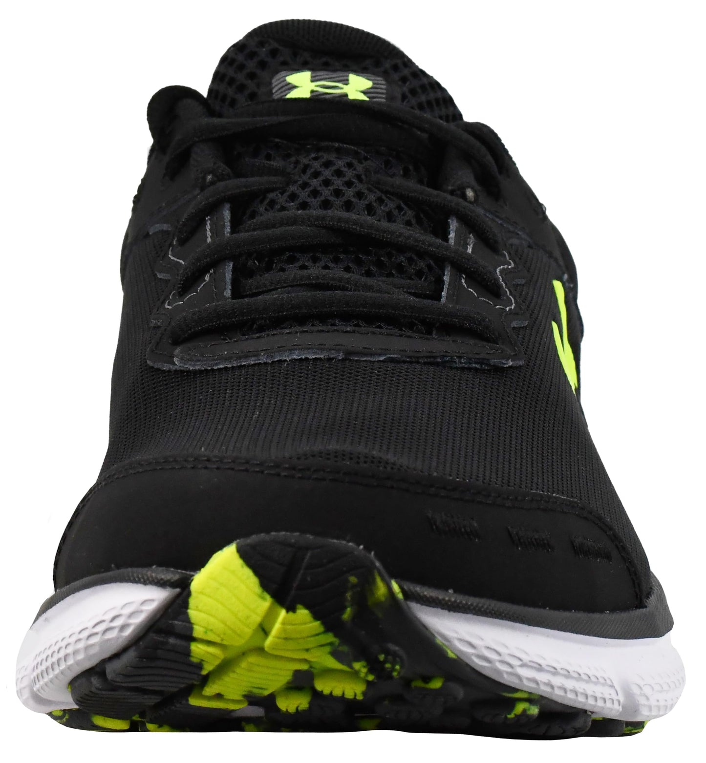 Under Armour Men's Charged Assert 10 Shoes, (004) Black/Black/High Vis Yellow, 9 X-Wide