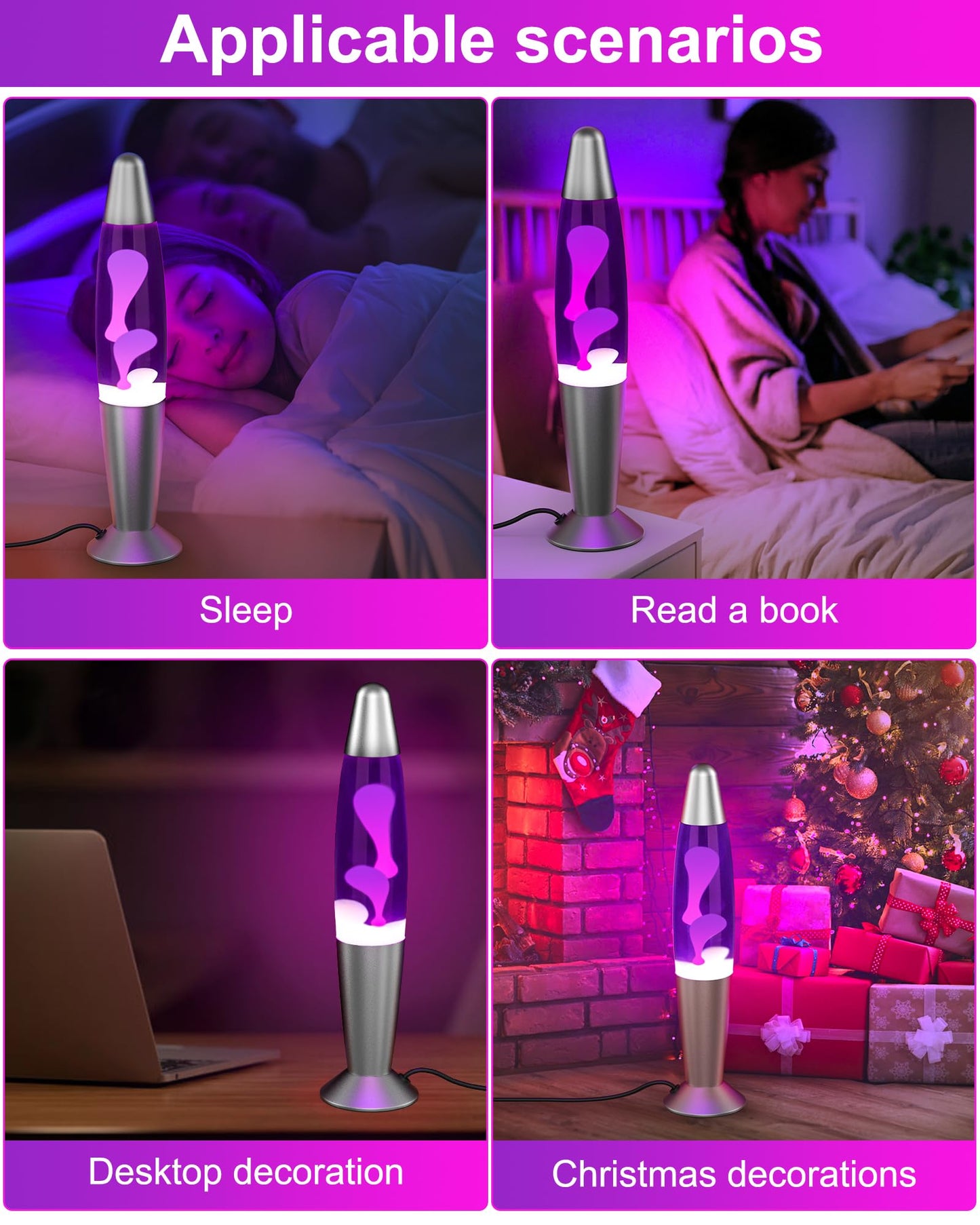 Eadaiylon Purple LED Motion Lamp for Adults and Kids, Liquid Motion Lamps with White Wax Flows, Night Light Home Room Decor, Gifts for Women and Girls