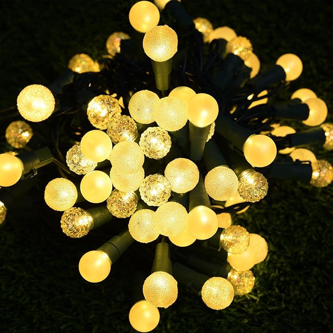 Globe String Lights, 300 LED Mix-Ball Fairy Lights Plug in UL Listed 100FT Christmas Tree Lights Christmas Outdoor Indoor Fairy Lights for Bedroom Tree Patio Party Garden Wedding, Warm White